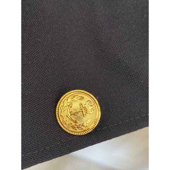 Lands' End Navy Blue Blazer Men's 52 Single Breasted 2 Button Nautical Brass But - Picture 4 of 7